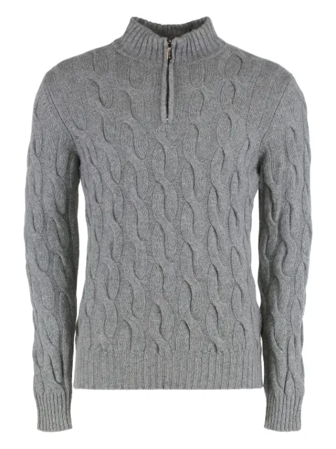 Moorer Fedro-CWS cable-knit zip sweater Grey FEDROCWS
