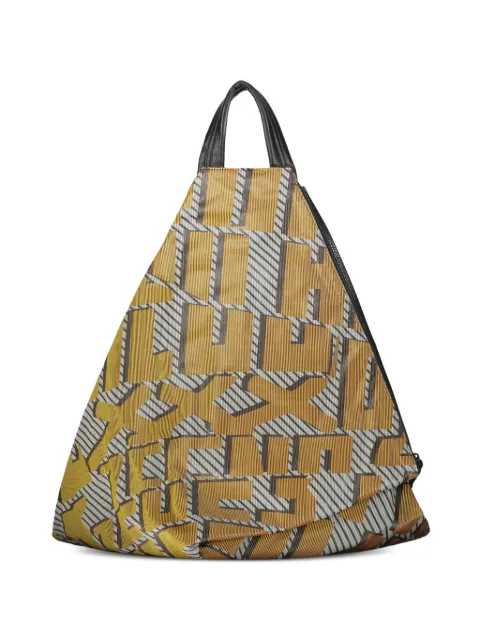 Zegna logo-print triangle belt bag Yellow LHGEFC1547SFCG