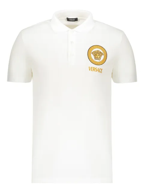 Versace logo-embroidered polo shirt White 10118511A12074