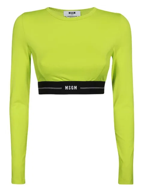 MSGM cropped T-shirt Green 3341MDM91227584
