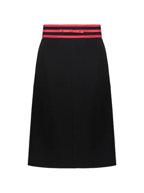 RED Valentino bow-detail striped-waistband mini skirt Black RRAK053TG