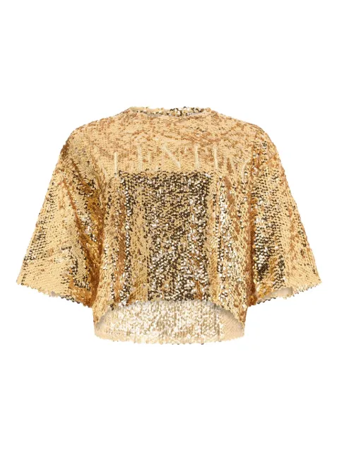 Valentino Garavani sequin-embellished T-shirt Gold BMG20S7S2