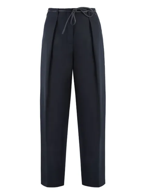 Yves Salomon belted trousers Blue 23E23EYP021XXWOXX