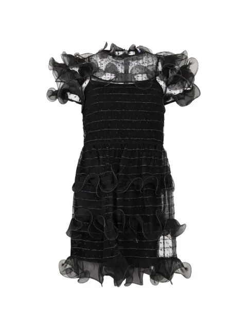 RED Valentino ruffled polka-dot mini dress Black RVA22Q6MV