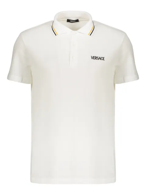 Versace short sleeve cotton polo shirt White 10118511A14049