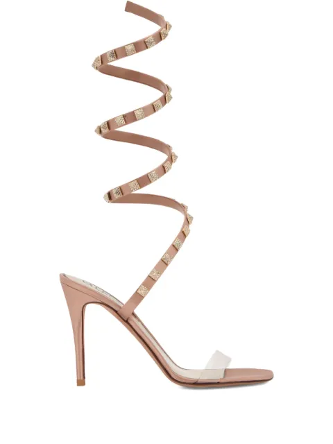 Valentino Garavani 100mm studded spiral sandals Pink WS0GJ4TFG