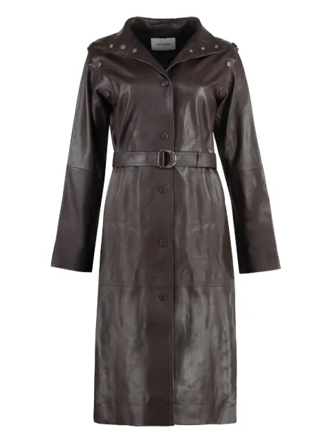 Yves Salomon leather coat Brown 23EYM21211APXX