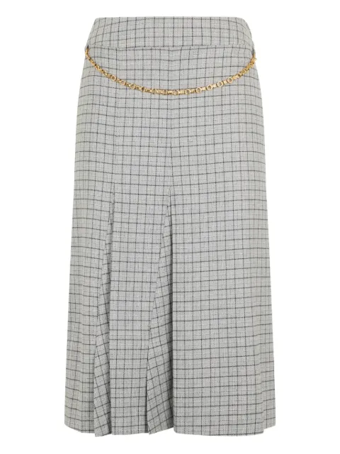 Malo plaid pleated midi skirt Grey DRO017TCQ13