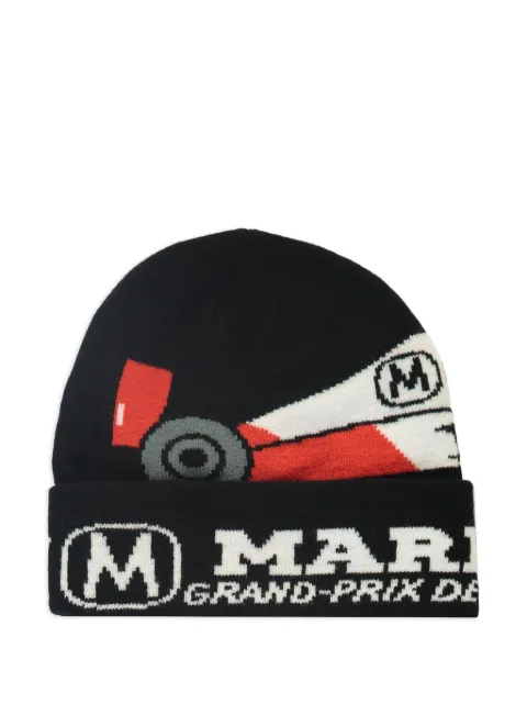 MARKET intarsia-logo beanie Black 390000170