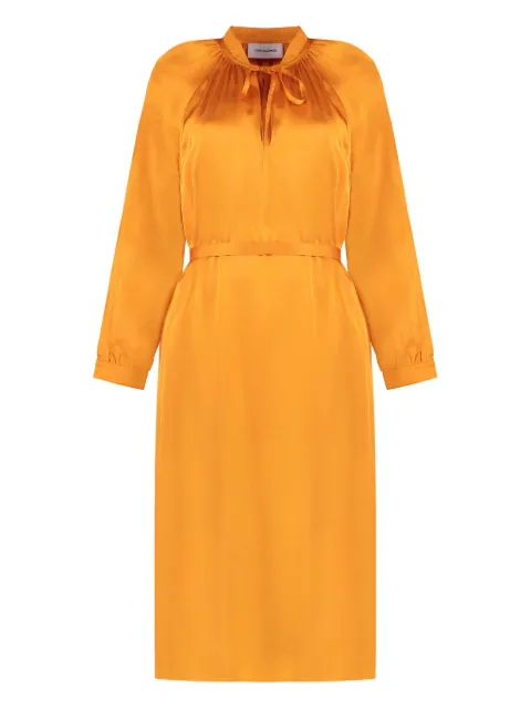 Yves Salomon satin midi dress Orange 23EYR03207SAVI