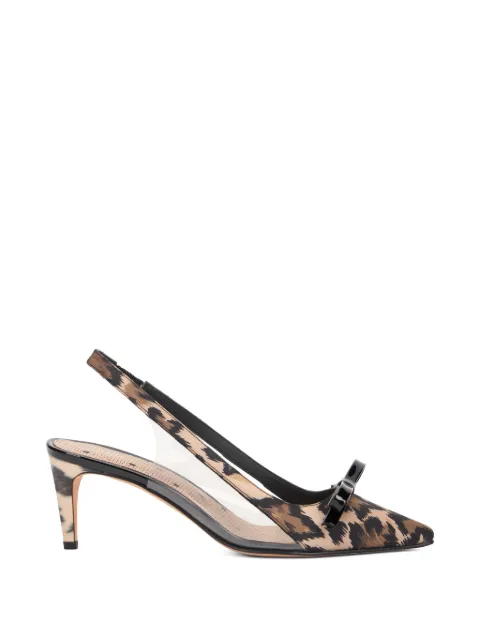 RED(V) bow animal print pumps White QS0C04ZFV