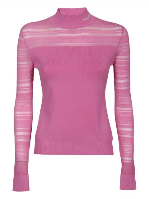Karl Lagerfeld logo-embroidered jumper Pink 225W201