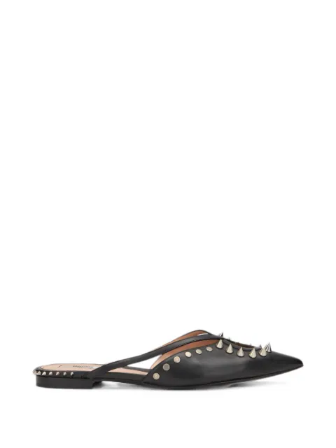 Moschino spike-embellished pointed-toe flat mules Black 1111C05MQ