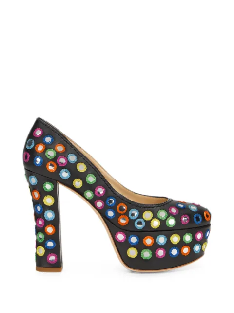 Moschino mirror-embellished platform pumps Black 004CC13MB