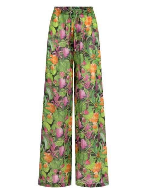 PARAMIDONNA jungle-print beach trousers Green CR25BPJ