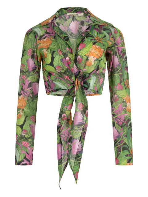 PARAMIDONNA jungle-print beach shirt Green CR25BSJ