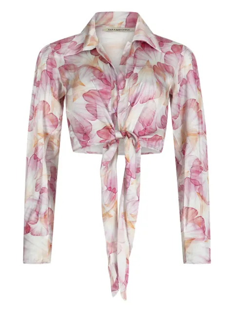 PARAMIDONNA Bloom beach shirt White CR25BSPB