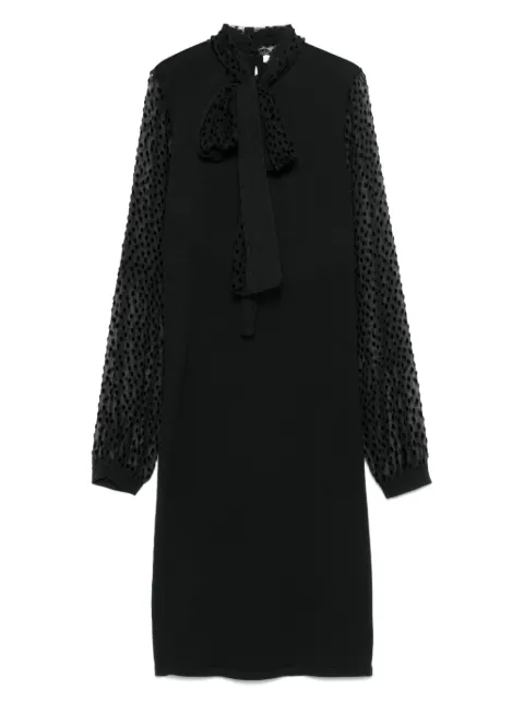 Christian Dior Pre-Owned 2010s pussy-bow midi dress Black HOLADIO477