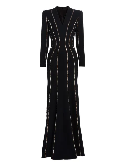 Jenny Packham Victoire rhinestone-embellished maxi gown Black ZCD122L