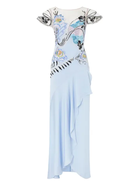 Temperley London Gracia ruffle sequin-embellished dress Blue 25SSGRC52190