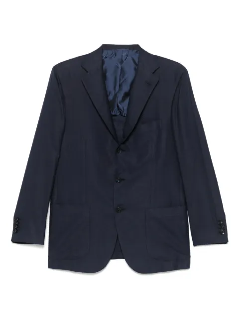 Kiton single-breasted blazer Blue UG89H0927112000