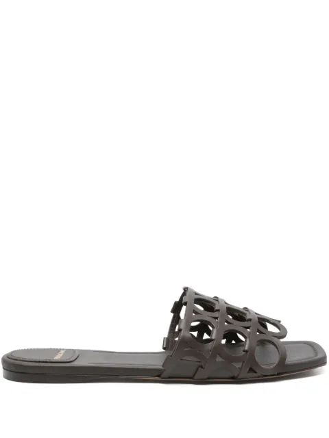 Ferragamo Gancini slides Brown 784147