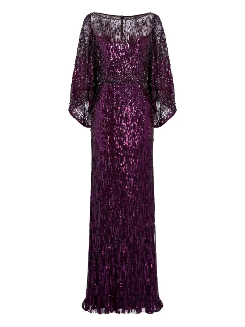 Jenny Packham Ines sequin-embellished maxi dress Purple ZCD101L
