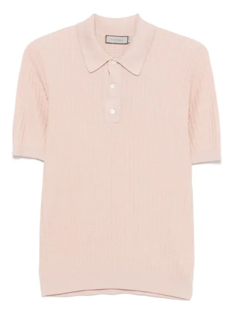 Canali fine-knit polo shirt Pink C1084MK02268