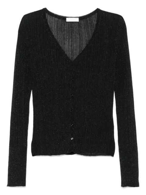 Majestic Filatures ribbed cardigan Black K214FGI230