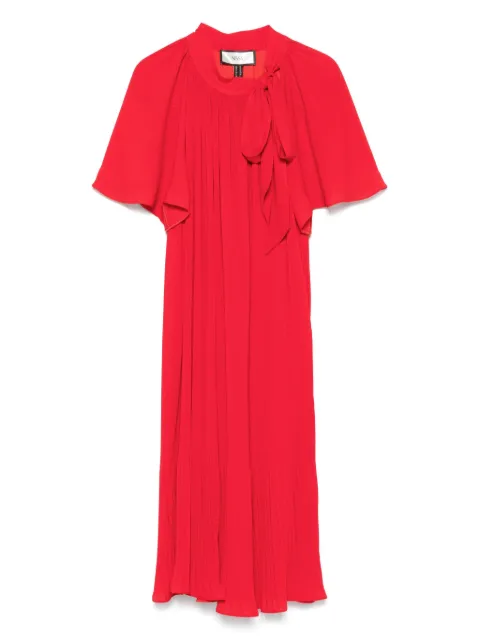 NISSA plissé midi dress Red RC15007RED