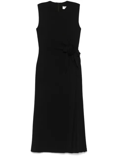 NISSA floral-appliqué midi dress Black RC15688