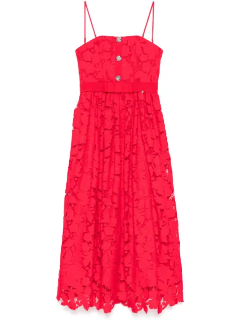 NISSA floral-lace midi dress Red RS15670RED