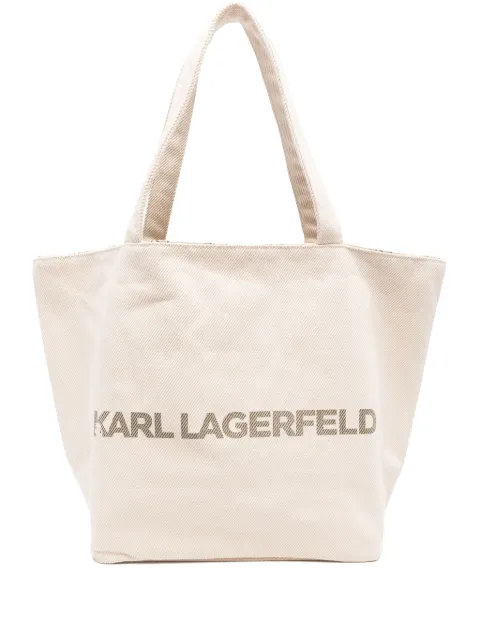 Karl Lagerfeld logo-monogram reversible tote bag Neutrals A2W50024