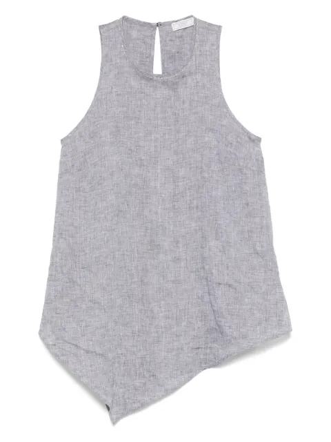 Peserico linen asymmetrical top Grey S0802002600