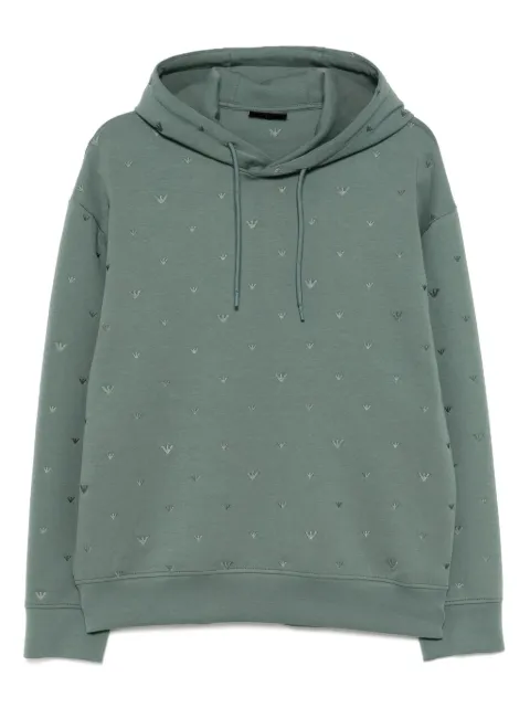 Emporio Armani embroidered-logo hoodie Green EM001402AF100131