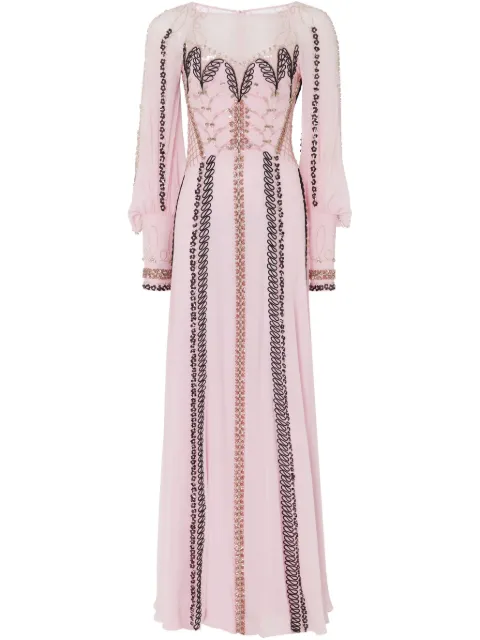 Temperley London long-sleeve maxi dress Pink 25SSSOF53348
