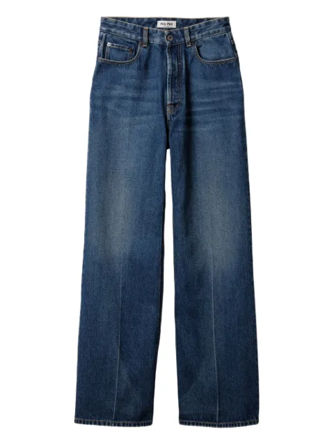 Miu Miu logo-appliqué jeans Blue GWP500SOOO1568