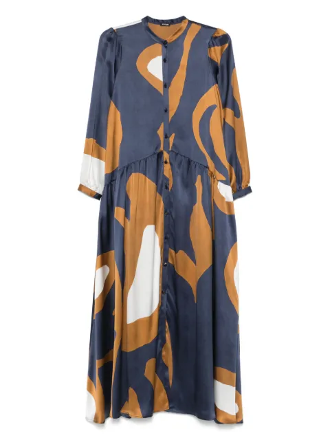 Kiton abstract-print maxi dress Blue D59364K0926E12001