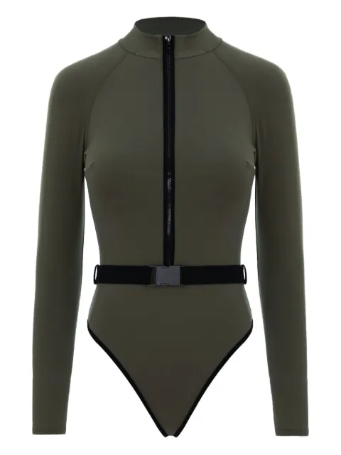 Noire Swimwear long-sleeve swimsuit Green NSW454