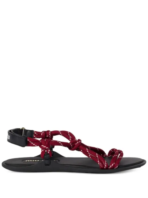 Miu Miu Rivière knotted flat sandals Red 5X420EF0053L74