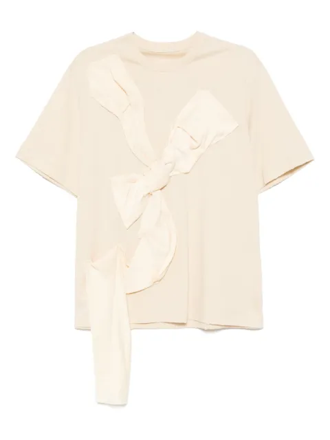 JNBY bow-embellished T-shirt Neutrals 5P4111040