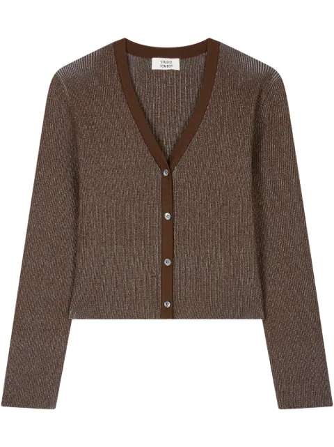 TOMBOY V-neck ribbed-knit cardigan Brown 9105151100
