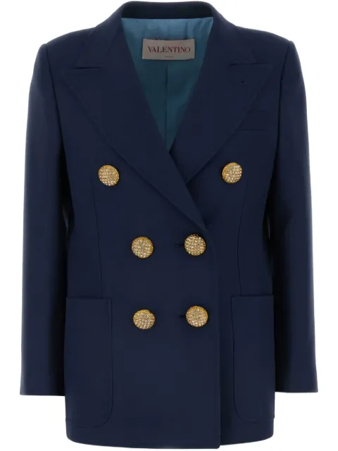 Valentino Garavani crystal-embellished blazer Blue BCE40090T