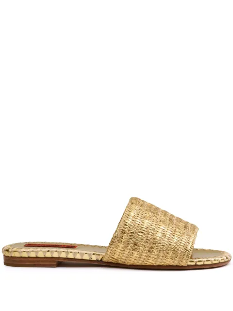 Simon Miller Raffia Salerno slides Gold F2839239