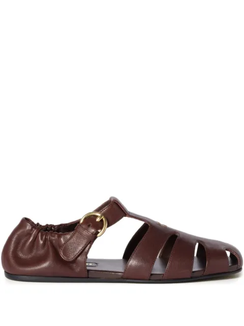 Miu Miu cage-style buckled flat pumps Brown 5E395EF005EFX