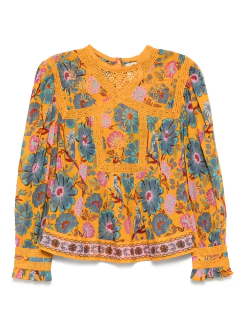 FARM Rio Mica short-sleeved top Yellow 329193