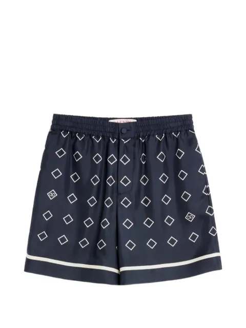 Valentino Garavani skill twill bermuda shorts with all-over Opticool print Blue VRDE38ATN