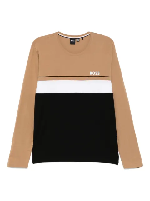 BOSS logo-print long-sleeves T-shirt Black 50527337