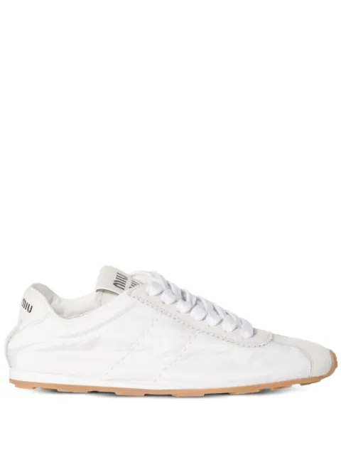 Miu Miu Plume lace-up sneakers White 5E114EFD005D7C