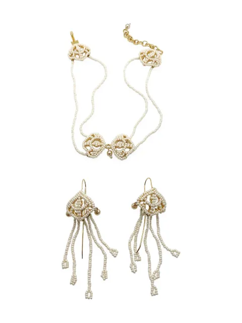 Christian Dior Pre-Owned 2000s faux-pearl necklace & earrings Gold DIORPEARLCHOKERSET